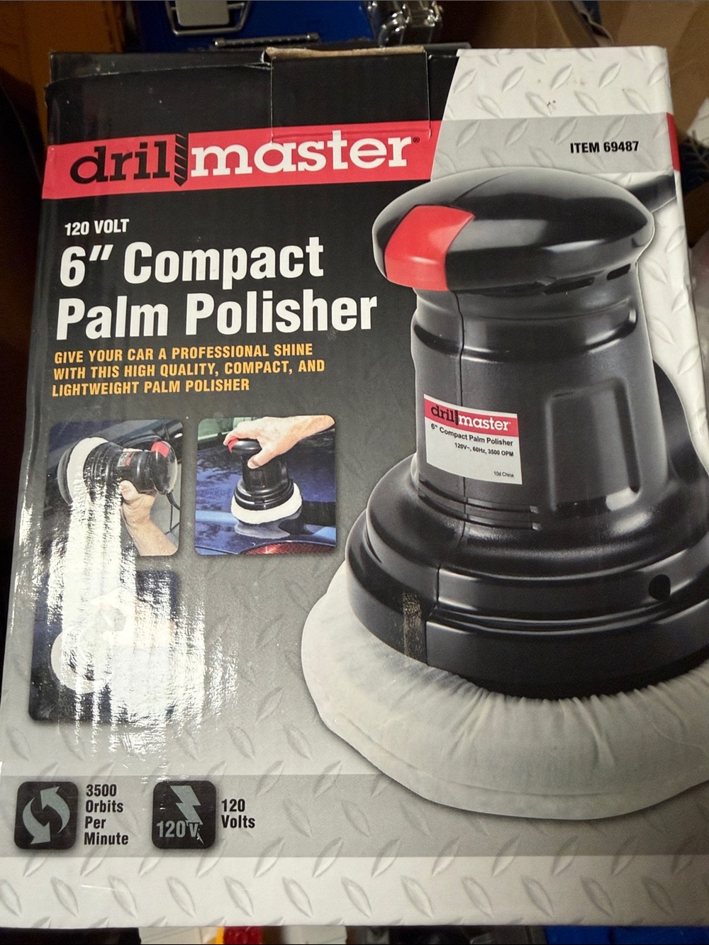 6" Compact Palm Polisher - Black/Red